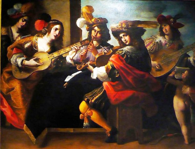 Painting by Tomasso Pombioli Italian Renaissance concert
