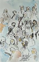 Watercolor of musicians by Daniel Sniezek - MDW 2025